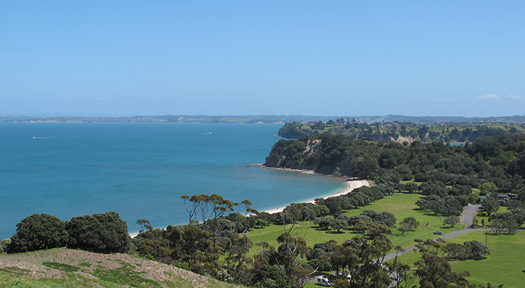 Shakespear Tiritiri Path - Great views back over Te Haruhi Bay.