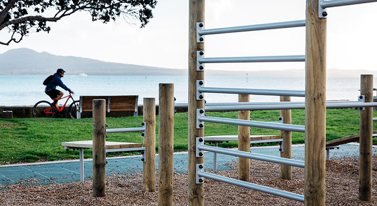 St Heliers to Mission Bay Path – Exercise equipment at Mission Bay.