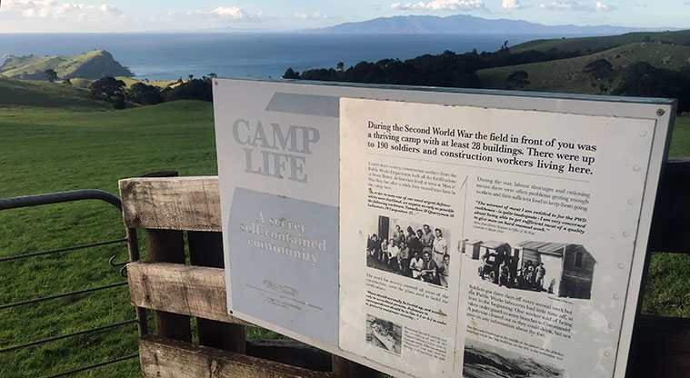 Stony Batter Path - Signs highlight features of the WWII military camp and defence installation.