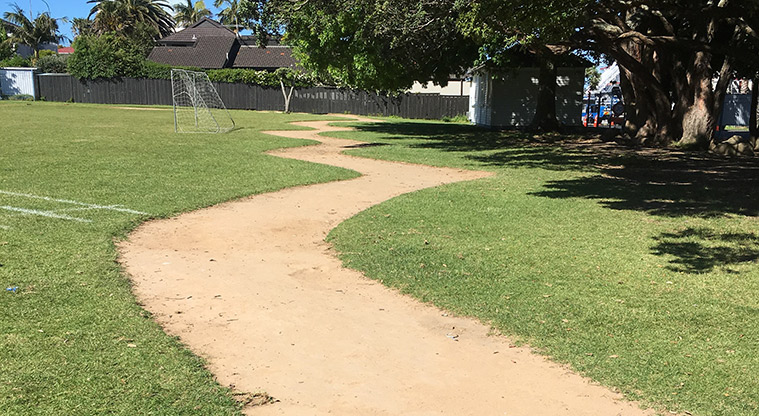 Takapuna Primary Path - Flat sandstone path around the school fields.