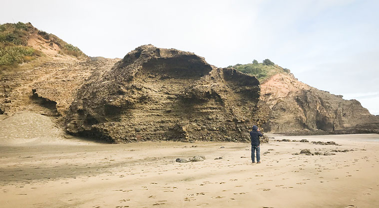 Tasman Lookout Path - The cliff faces here reveal the geology of the area.