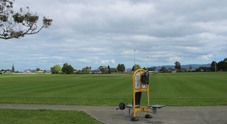 Te Atatū Peninsula Park Path – Exercise equipment positioned around the path.