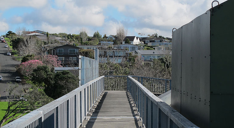 Tuff Crater Path - Motorway overbridge.