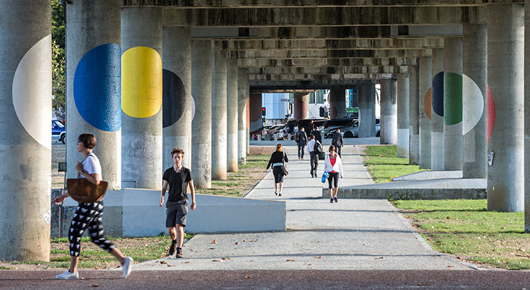 Victoria Park Path - Colours of Our History 2012, Miriam Van Wezel, Auckland Council Art Collection, Photo credit: Patrick Reynolds.