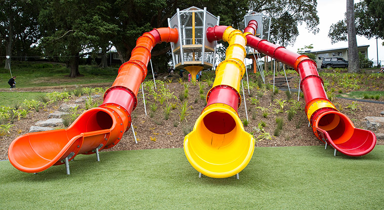 Western Park Path - Playground slides.