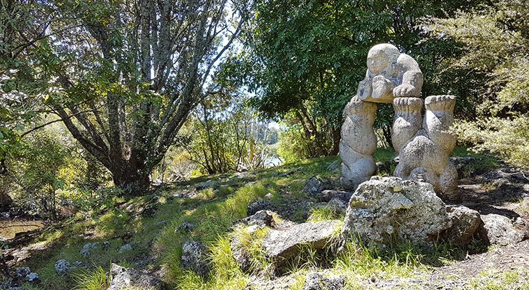 Western Springs Loop Path - Stone sculptures.
