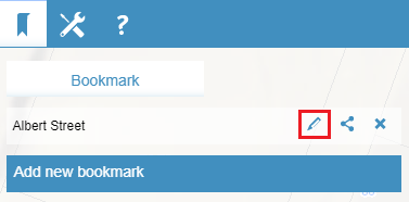 screenshot showing the add bookmark tool with the edit icon highlighted