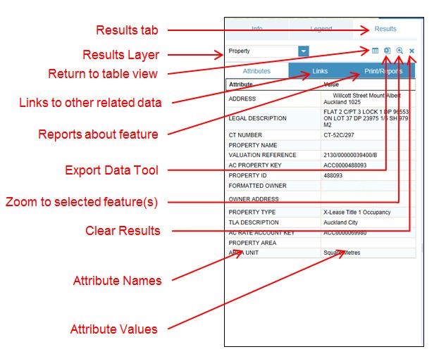 Screenshot of the GeoMaps results panel in attributes view.