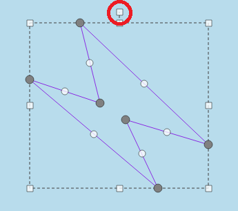 screenshot of a drawn shape with the square symbol above highlighted