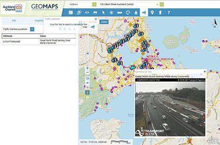 Screenshot of  traffic camera icon in the GeoMaps results panel