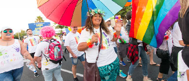 Picture of people in a street parade