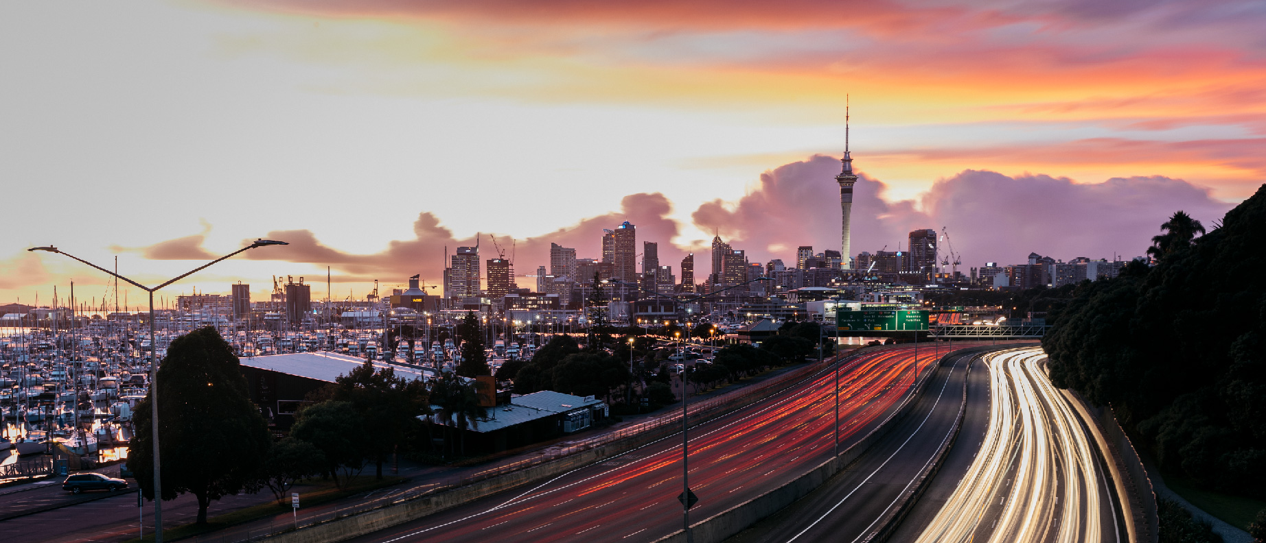 City at sunset