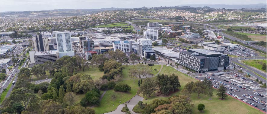 Aerial photo of Manukau centre