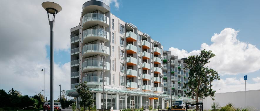 A modern apartment complex in Auckland.