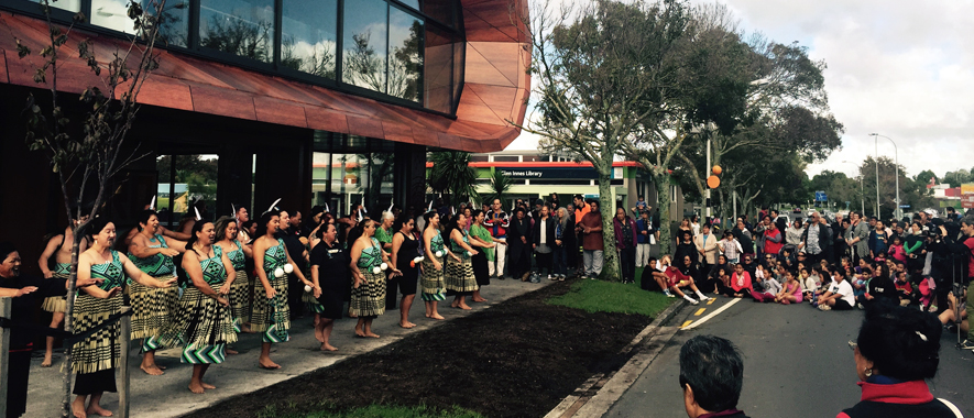 A kapa haka group performing for the community in Glen Innes.