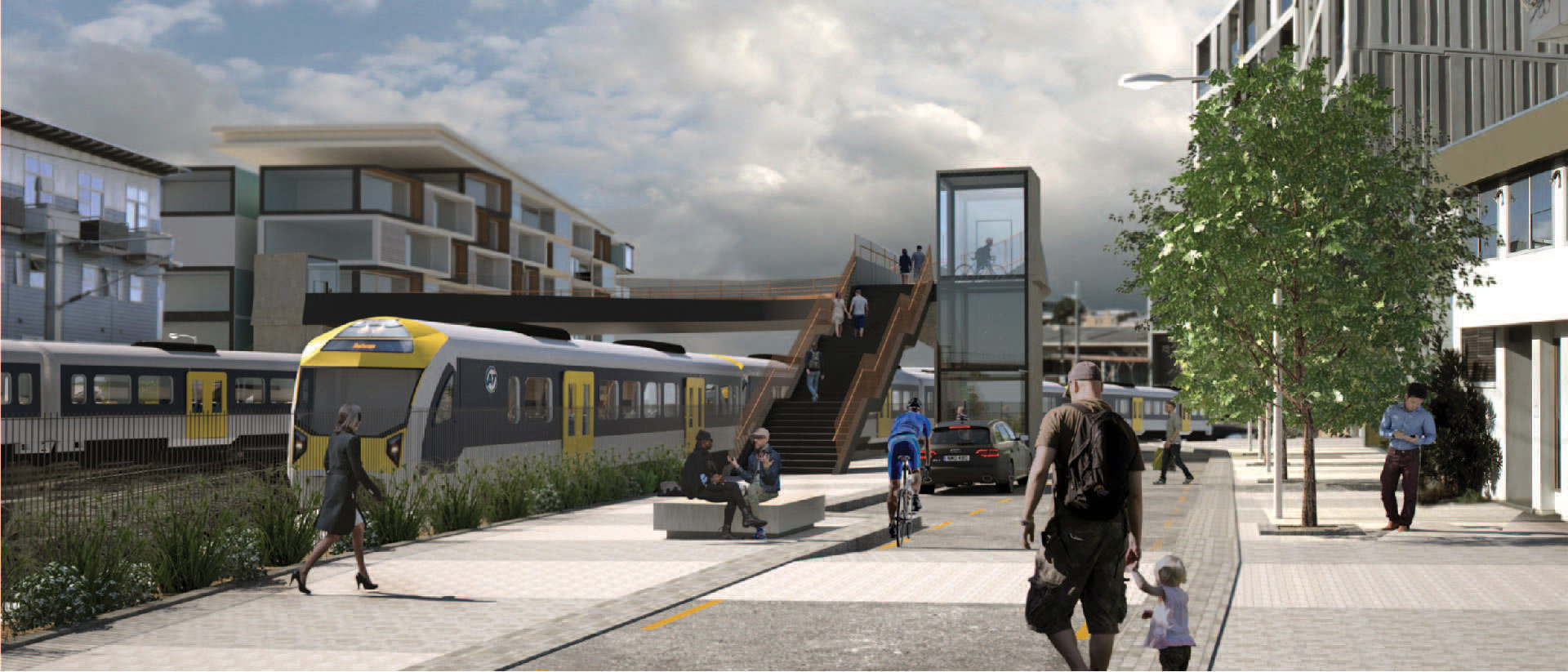 Artist impression of a new train station.