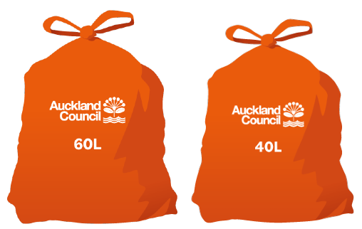 Franklin rubbish bags are orange and come in 60 and 40-litre sizes.